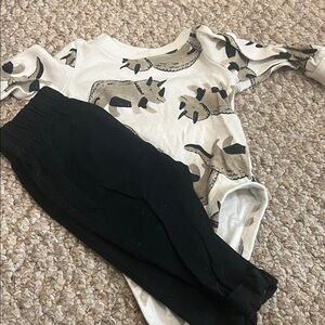 Carter's Cream and Black Animal Print Set